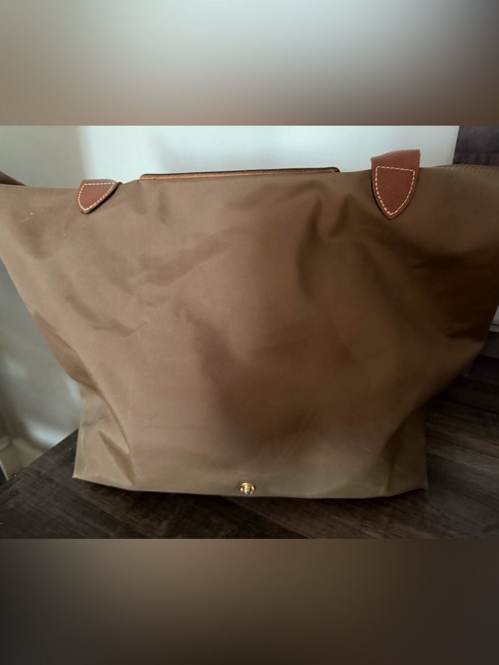 Longchamp Brown Nylon Tote with Tan Leather Trim - Picture 7 of 7